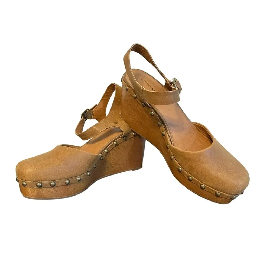Lucky Brand Zazmini Topanga Tan‎ Dress Winter Haze Espadrille 9.5 Clog